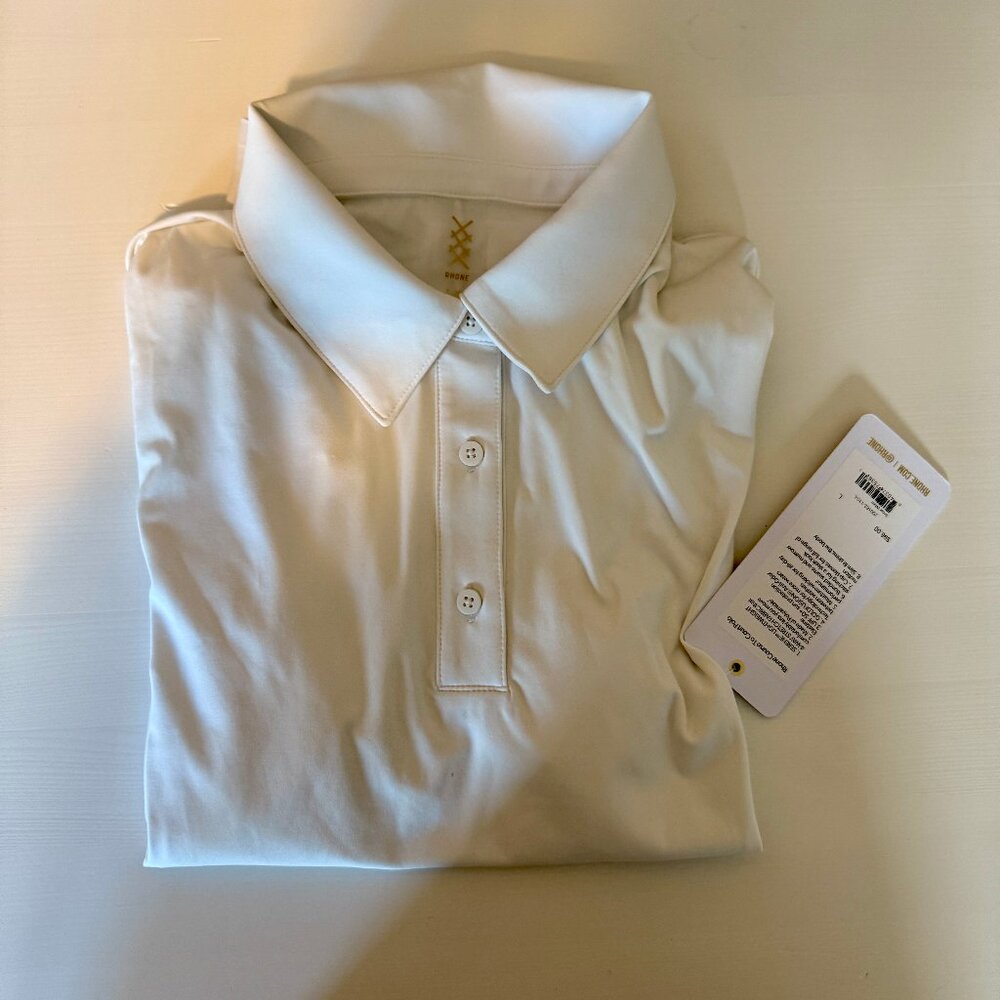 Rhone Course to Court Short-Sleeve Polo in Snow White - Picture 3 of 3